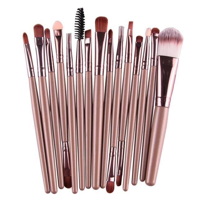 Set of 15 Professional Makeup Brushes - Feminess