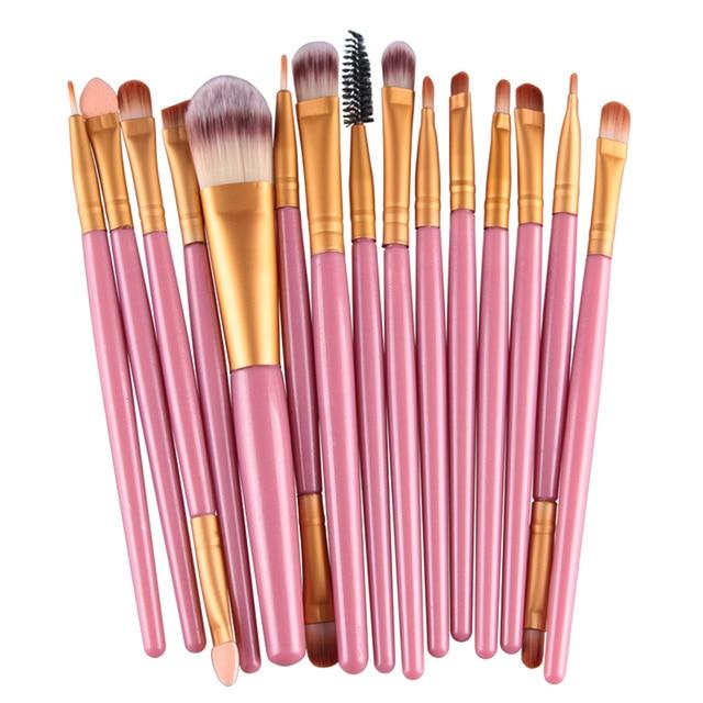Set of 15 Professional Makeup Brushes - Feminess