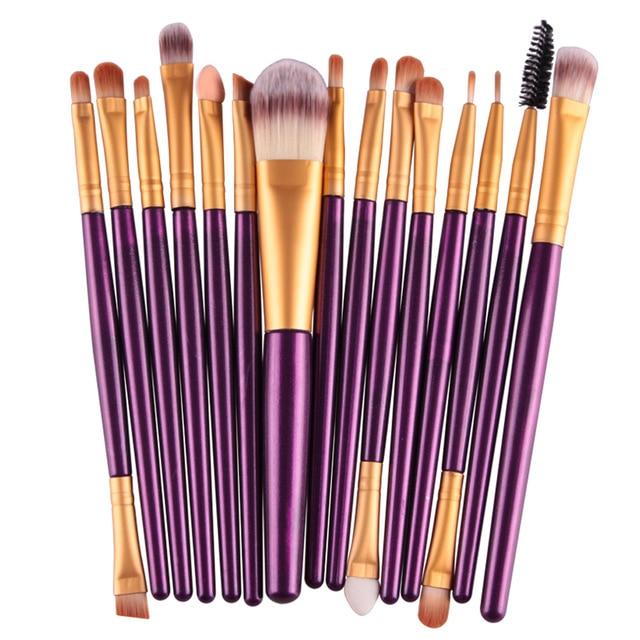 Set of 15 Professional Makeup Brushes - Feminess